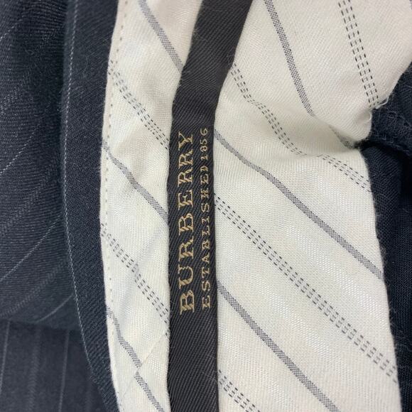 Vintage BURBERRY PRORSUM 32 Charcoal & Grey Chalkstripe Wool Zip Dress Pants - Picture 5 of 5